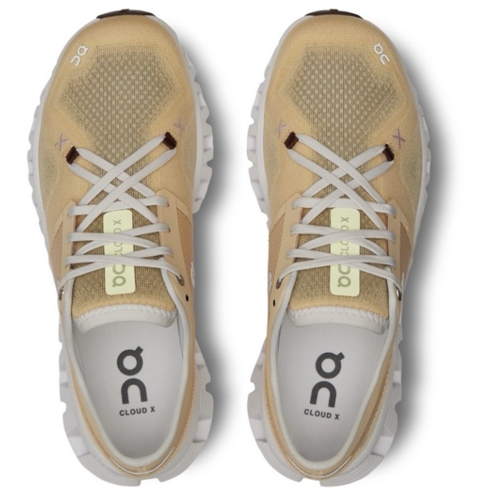 On Women's Cloud X 3 Running Shoes, Savannah/Frost, Size 9 - Picture 4 of 13